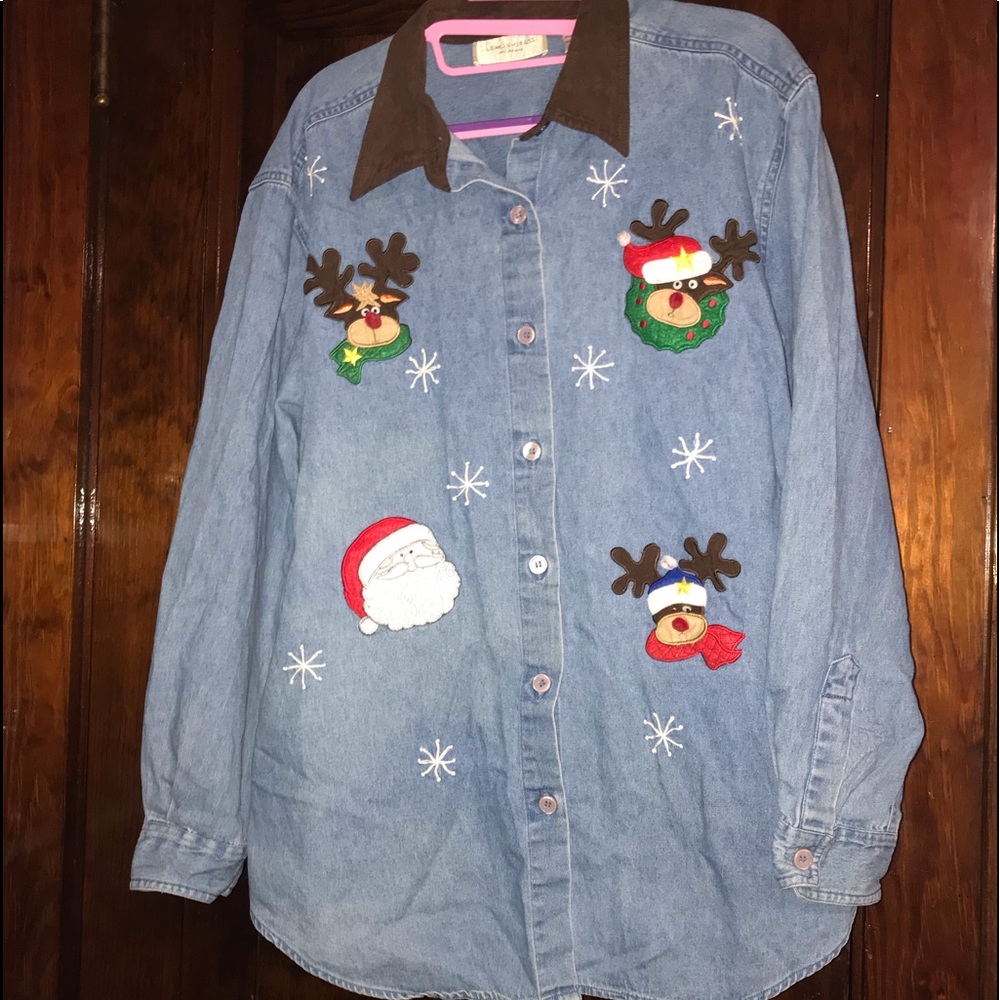 Denim Holiday Shirt❄️